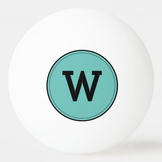 Balle De Ping Pong Simple moderne Monogramme Green Ping Pong Ball (Devant)