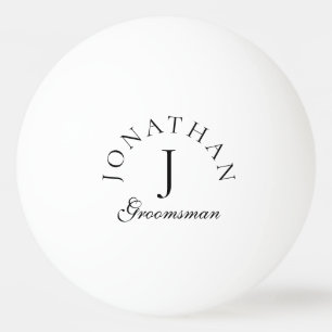 Balle De Ping Pong simple monogramme élégant garçon d'honneur minimal