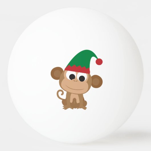 Balle De Ping Pong Singe des elfes de Noël (Devant)