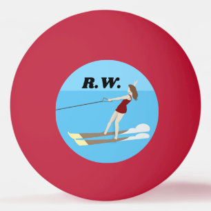 Balle De Ping Pong Ski nautique de style vintage