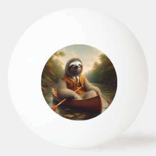 Balle De Ping Pong Sloth Dans Un Canoë