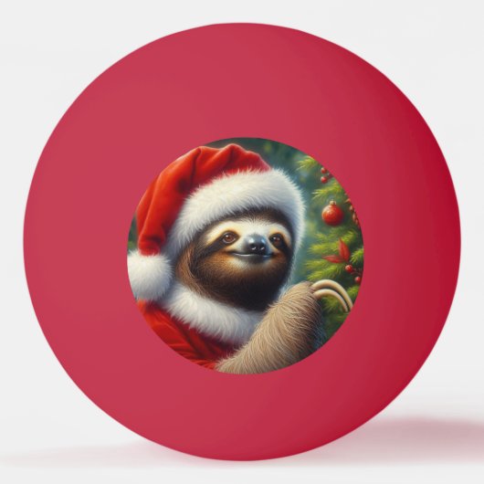 Balle De Ping Pong Sloth Santa Claus (Devant)