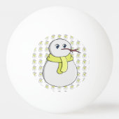 Balle De Ping Pong Snowman portant une écharpe jaune (Dos)