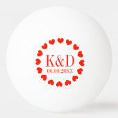 Balle De Ping Pong Soeurs rouges monogramme mariage faveur (Devant)