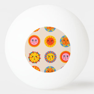Balle De Ping Pong soleils Abstraits : motif sans couture ethnique.
