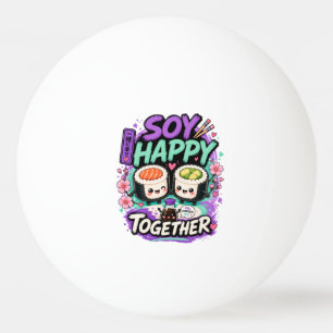 Balle De Ping Pong Soy Happy Together – Couple de Sushi Kawaii Mignon