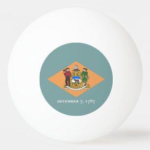Balle de ping pong spéciale avec drapeau du Delawa