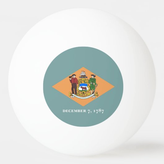 Balle de ping pong spéciale avec drapeau du Delawa (Dos)