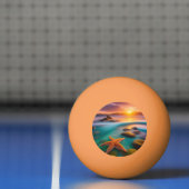 Balle De Ping Pong Starfish sur la plage à Sunrise (Filet)