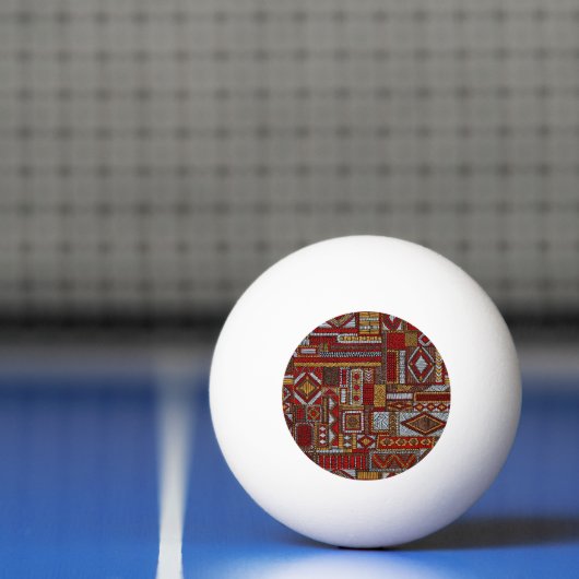 Balle De Ping Pong Style Patchwork Impression ethnique brodée (Filet)