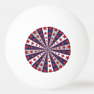 Balle De Ping Pong Sunburst patriotique : Drapeau américain