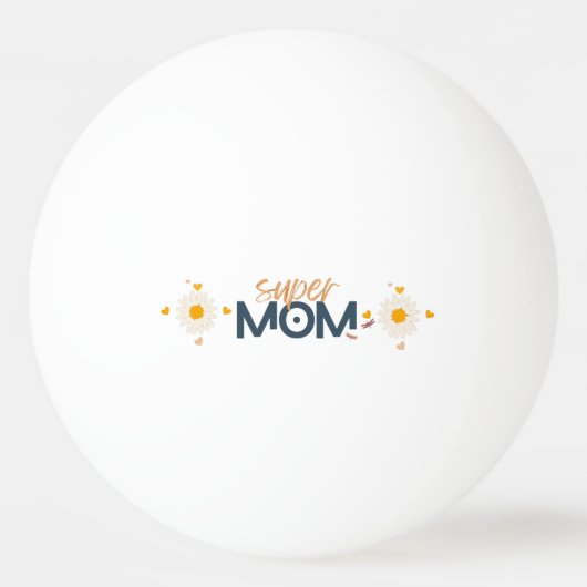 Balle De Ping Pong Super MOM Fleur (Dos)