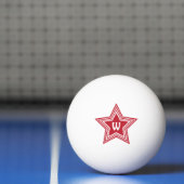 Balle De Ping Pong Super Star Red Monogramme initial (Filet)