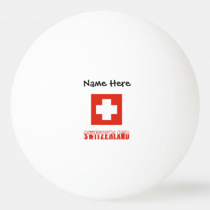 Balle De Ping Pong Switzerland and Swiss Flag with Your Name