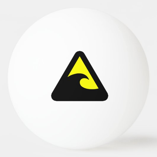 Balle De Ping Pong Symbole de danger du tsunami (Devant)