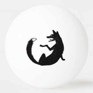 Balle De Ping Pong Symbole de tatouage tribal renard noir et blanc