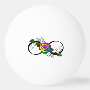 Balle De Ping Pong Symbole d'infini avec rose arc-en-ciel