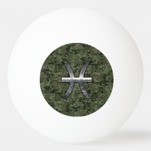 Balle De Ping Pong Symbole du zodiaque Pisces Camouflage numérique W