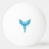 Balle De Ping Pong Symbole Polygonal Or Caduceus (Dos)