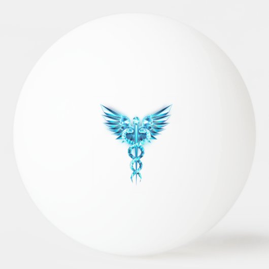 Balle De Ping Pong Symbole Polygonal Or Caduceus (Dos)