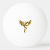 Balle De Ping Pong Symbole Polygonal Or Caduceus (Devant)