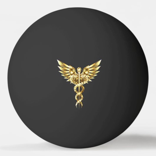 Balle De Ping Pong Symbole Polygonal Or Caduceus (Dos)