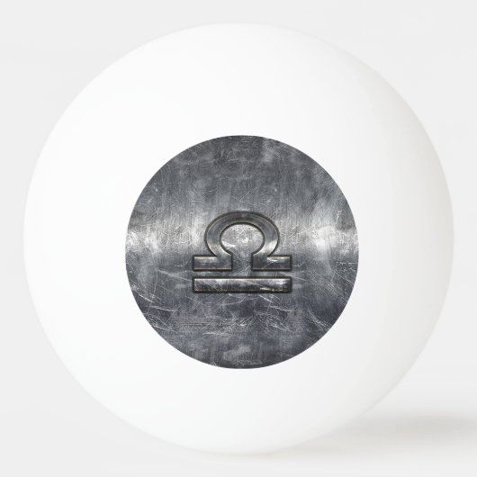 Balle De Ping Pong SYMBOLE Zodiaque Libra Style Acier argenté (Devant)
