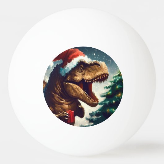 Balle De Ping Pong T-Rex de Noël (1) (Devant)