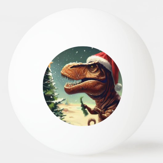 Balle De Ping Pong T-Rex de Noël (4) (Devant)