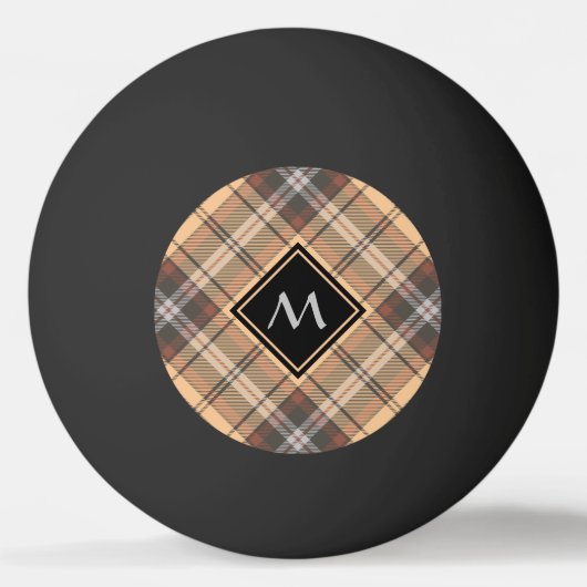 Balle De Ping Pong Tartan beige et Brown (Devant)