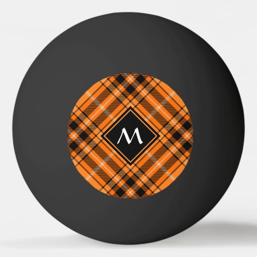Balle De Ping Pong Tartan orange d'Halloween (Devant)