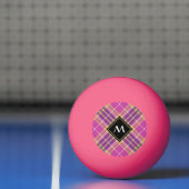 Balle De Ping Pong Tartan rose, or et bleu (Filet)