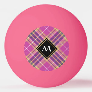 Balle De Ping Pong Tartan rose, or et bleu