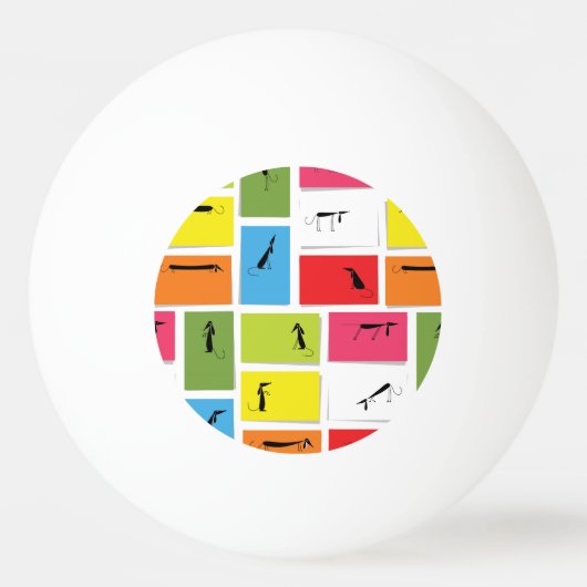 Balle De Ping Pong Teckels colorés (Dos)