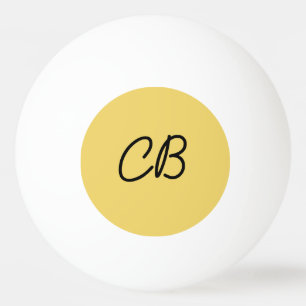 Balle De Ping Pong Tendance Couleur Doux Monogramme Jaune Ping Ping B