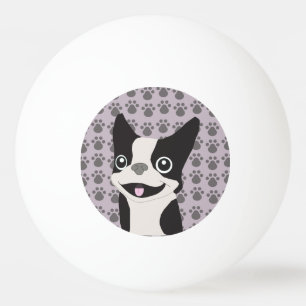 Balle De Ping Pong Terrier de Boston, lila pourpre
