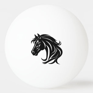 Balle De Ping Pong Tête de magnifique cheval noir  