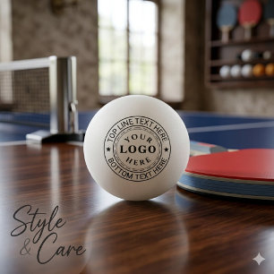 Balle De Ping Pong Texte de logo rond personnalisé élégant