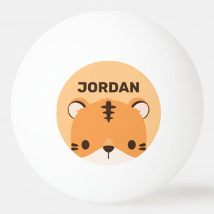 Balle De Ping Pong Tigre mignon avec nom personnalisé