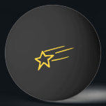 Balle De Ping Pong Tir Jaune Star Outline sur Black Ball<br><div class="desc">Forme d'étoile de tir jaune sur une balle de ping-pong noire.</div>