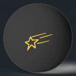 Balle De Ping Pong Tir Jaune Star Outline sur Black Ball<br><div class="desc">Forme d'étoile de tir jaune sur une balle de ping-pong noire.</div>