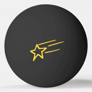Balle De Ping Pong Tir Jaune Star Outline sur Black Ball