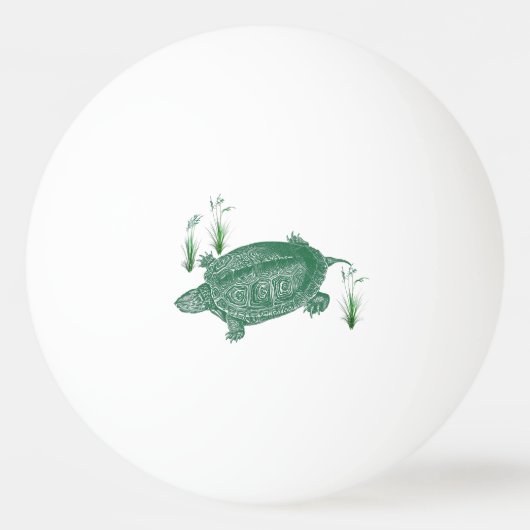 Balle De Ping Pong Tortue de mer verte (Devant)