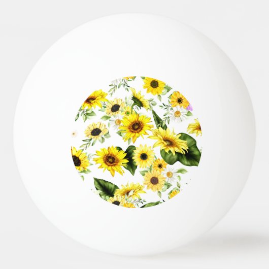 Balle De Ping Pong Tournesol d'aquarelle 7 (Devant)