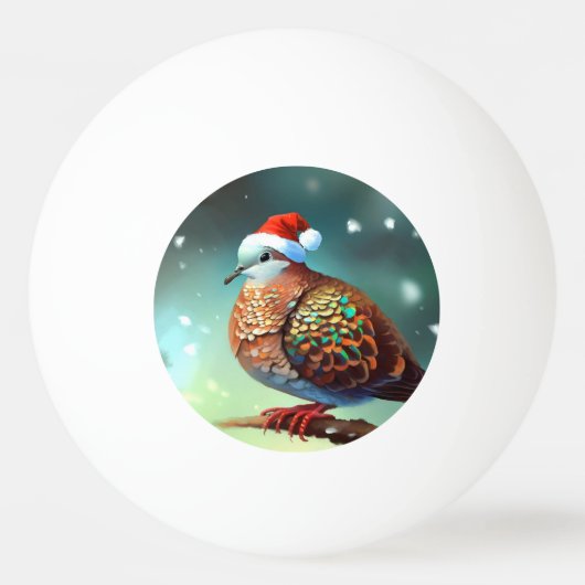 Balle De Ping Pong Tourterelle de Noël (3) (Devant)