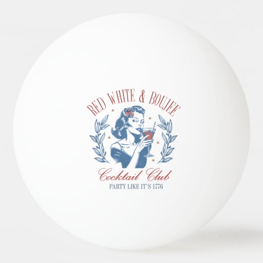 Balle De Ping Pong Tout American Red White et Boujee (Devant)
