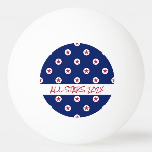 Balle De Ping Pong TOUTES LES ÉTOILES JEUX ANNÉE Jeux Rouge Blanc Ble (Devant)