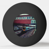 Balle De Ping Pong Train bleu clair, sous pont (Dos)