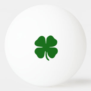 Balle De Ping Pong Trèfle Irlandais Vert Chanceux à Quatre Feuilles