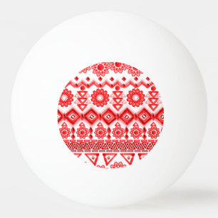 Balle De Ping Pong Tribus rouge, motif ethnique aquarelle.